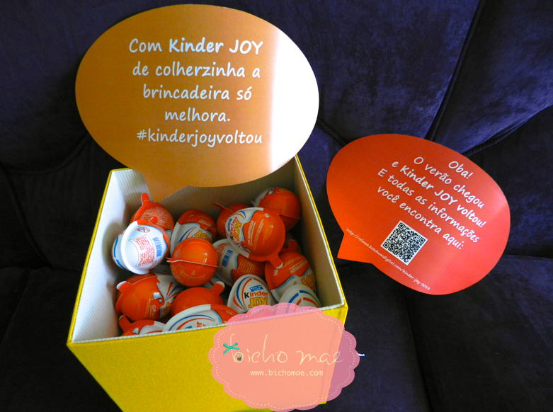 A ideia surgiu quando recebemos essa caixa recheada de Kinder Joy, de presente da Ferrero Rocher: