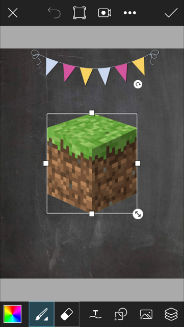 Convite Chalkboard como fazer - Festa Tema Minecraft no picsart