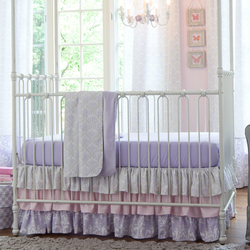 Beautiful-Grey-Crib-Design-Luxury-Nursery-With-Chandelier-1024x1024